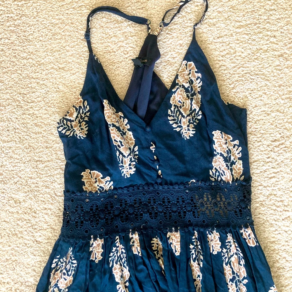 Miss Avenue Blue and White Spaghetti Strap Sundress - Picture 2 of 7
